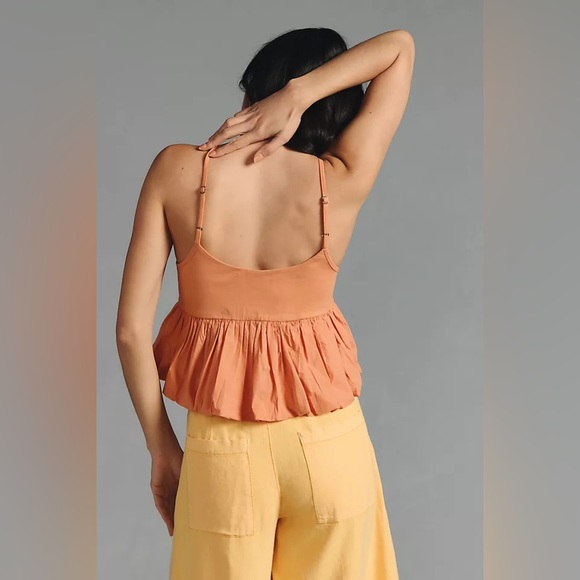 ✨ Anthropologie Ruffled Bubble-Hem Cropped Tank Sz XLP - Picture 3 of 12